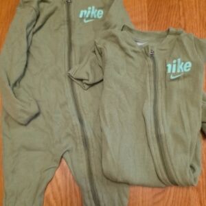 Nike Kids Sage Green Footie One Piece